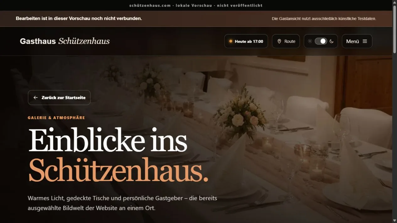 Vorschau der Website des Gasthauses Schützenhaus
